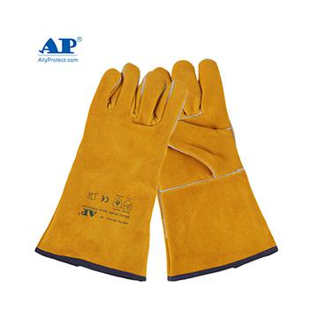 友盟（AP）AP-1210 金黄色烧焊手套 电焊手套焊工手套 XL码 1副